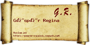Gáspár Regina névjegykártya