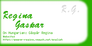 regina gaspar business card