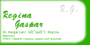 regina gaspar business card